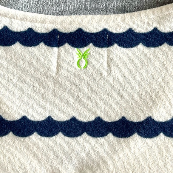 Dudley Stephens Seabreeze Dress Terry Fleece Navy Scallop Striped XXL Nautical - Picture 10 of 13